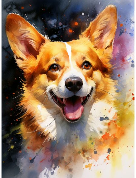 

Алмазная мозаика без подрамника Корги, 40x30 см, 50 цветов, 80600, РА-617