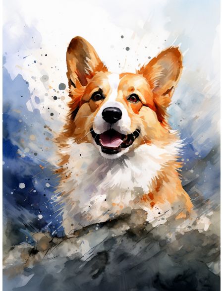 

Алмазная мозаика без подрамника Корги, 70x50 см, 50 цветов, 80592, РА-616