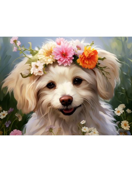 

Алмазная мозаика без подрамника Щенок, 50x40 см, 50 цветов, 80581, РА-615