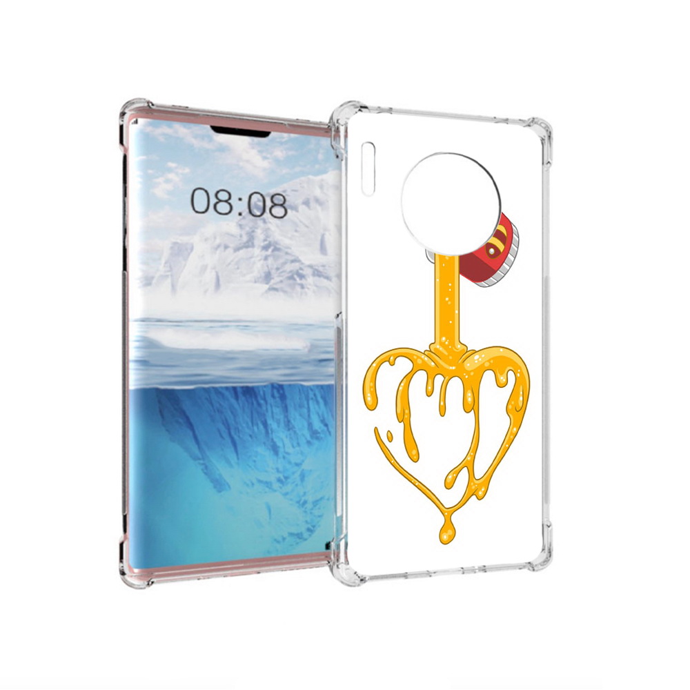 

Чехол MyPads Tocco для Huawei Mate 30 Pro медовое сердце, Прозрачный, Tocco