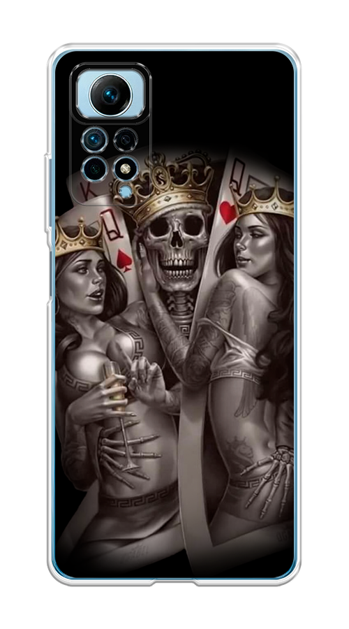 

Чехол на Redmi Note 12 Pro 4G "Карты король и королевы", Серый;желтый, 319050-6