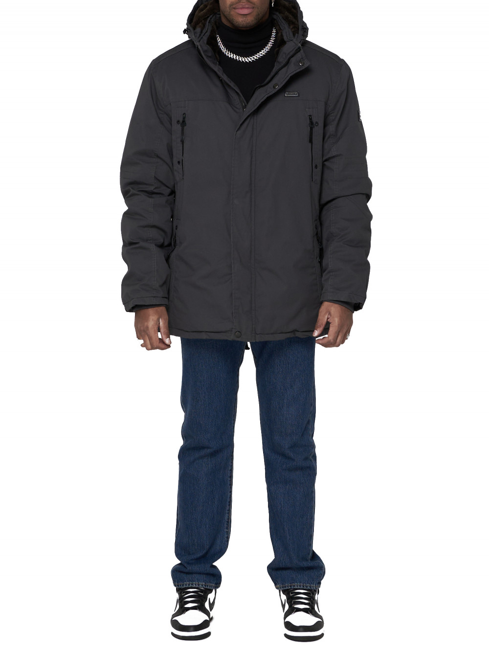 

Парка мужская NoBrand AD92112 серая XXL, Серый, AD92112