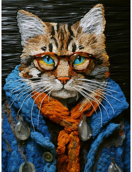 

Алмазная мозаика без подрамника Крутой кот, 40x30 см, 50 цветов, 80540, РА-611