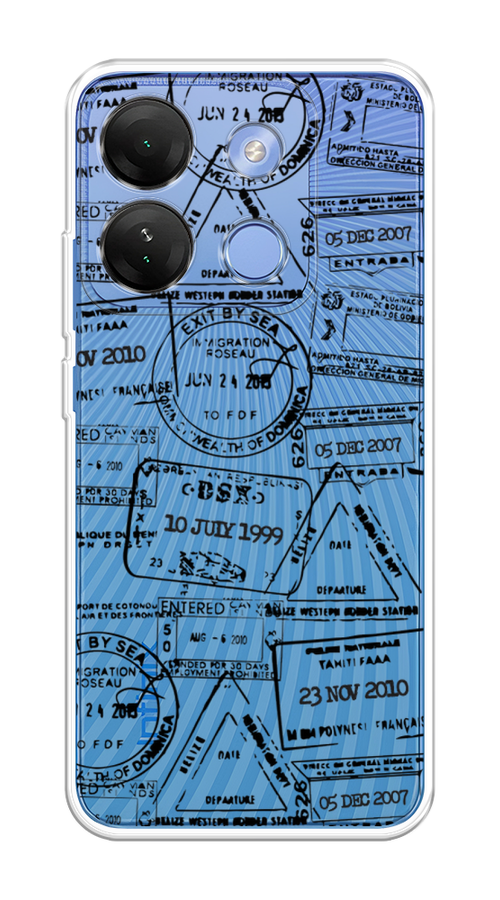 

Чехол на Infinix Smart 7 HD "Visa stamps 2", Белый;черный;серый, 3103850-2