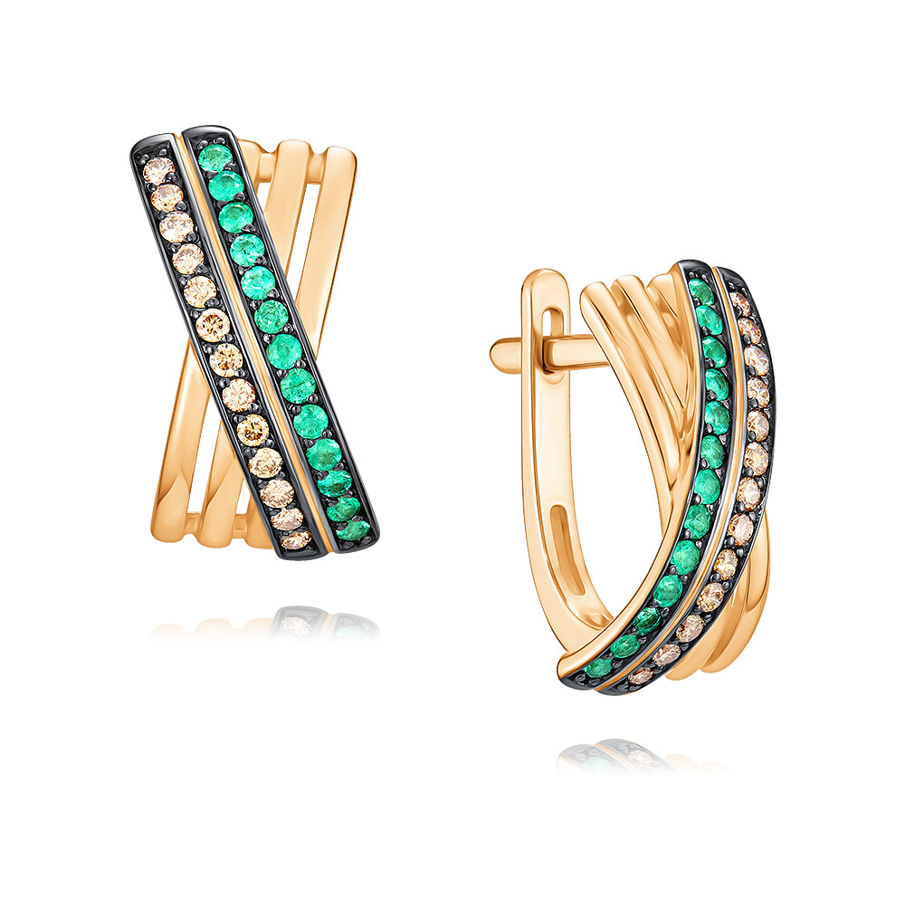 

Серьги из красного золота с изумрудом/бриллиантом ADAMAS 24039884/01-А50ДЧ-483, 24039884/01-А50ДЧ-483