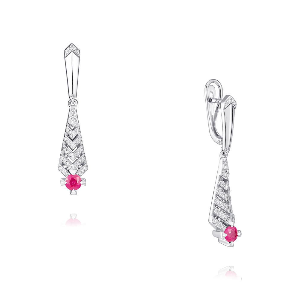 

Серьги из белого золота с рубином/бриллиантом ADAMAS 24040279/01-А51Д-431, 24040279/01-А51Д-431