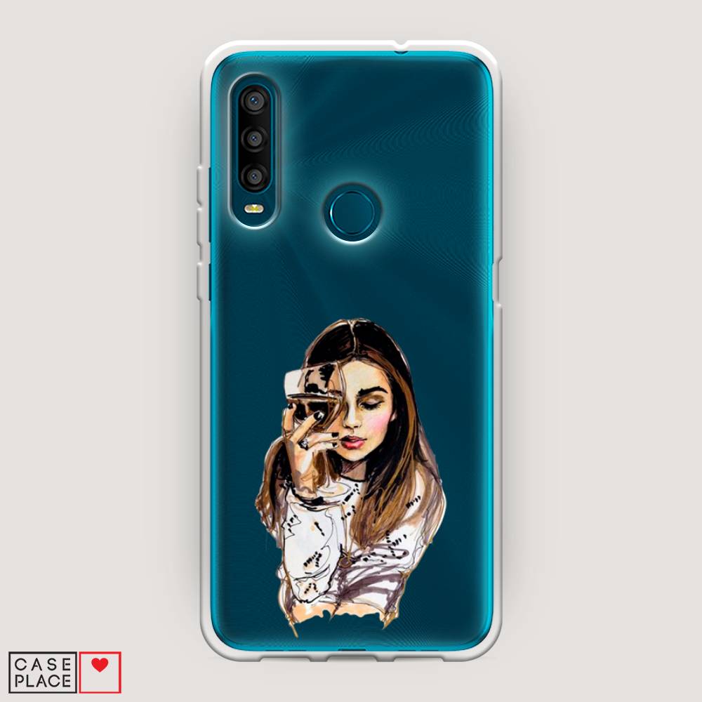 

Чехол Awog на Alcatel 1SE (2020) / Алкатель 1SE (2020) "Девушка с бокалом", Разноцветный, 171250-7