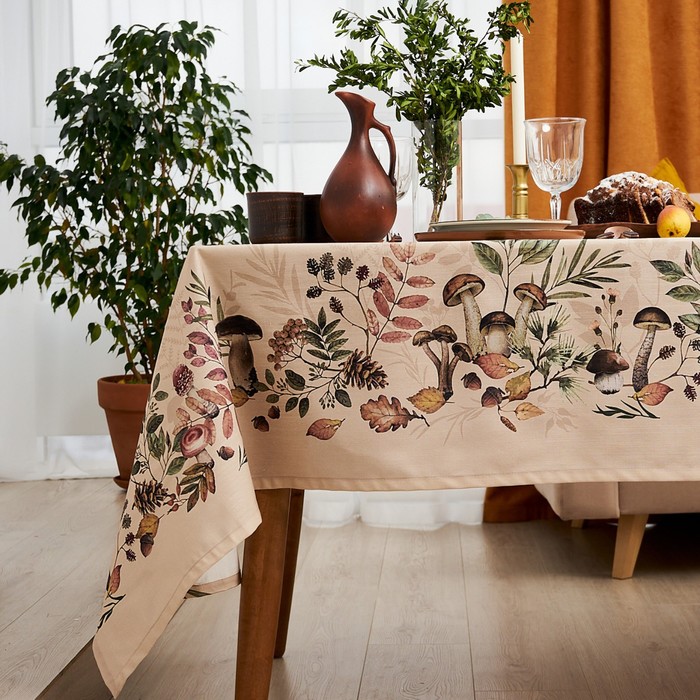 

Скатерть "Этель" Nature forest 146х220см, 100% хлопок, репс 210 г/м2, Разноцветный, Nature forest