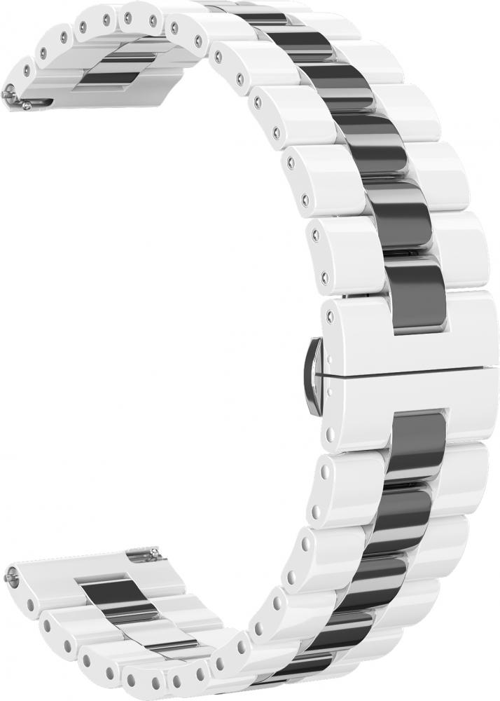 

Ремешок керамический GSMIN Bias 22 для FOSSIL Gen 4 (Бело-серебристый)