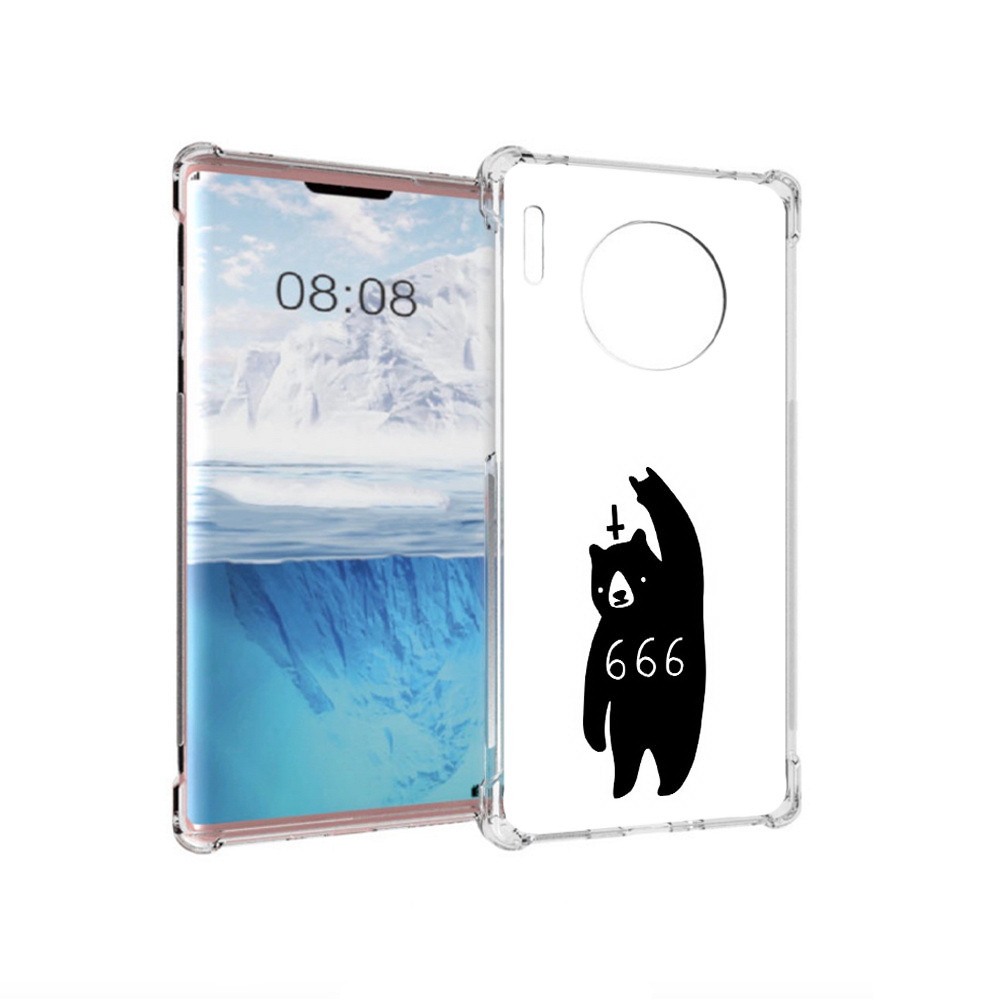 

Чехол MyPads Tocco для Huawei Mate 30 Pro медведь 666, Прозрачный, Tocco