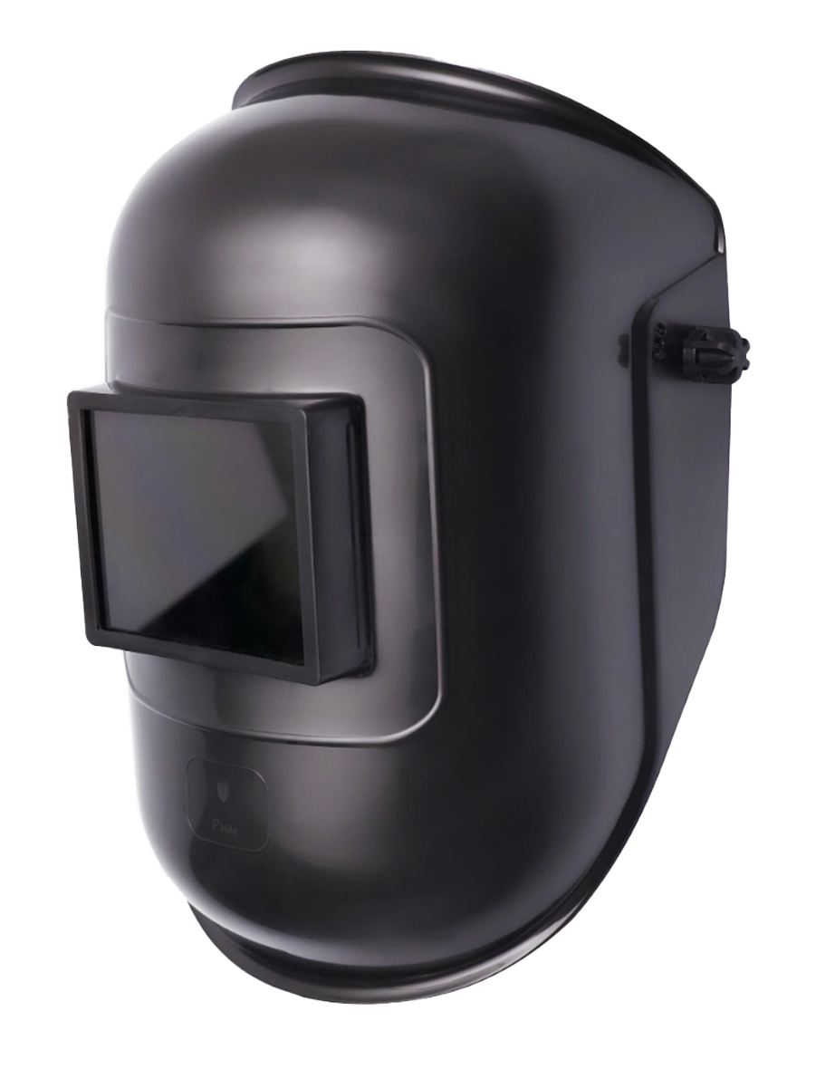 Маска сварочная URM с светофильтром, защитным стеклом 105х80 мм и ремешком, пластиковая сварочная маска dgm