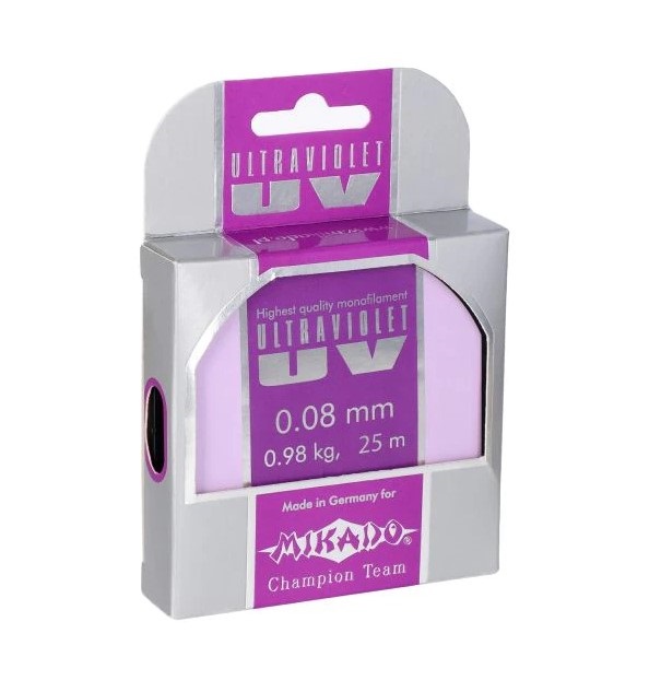 Леска монофильная Mikado Ultraviolet 0,2 мм, 25 м, 5,65 кг, grey