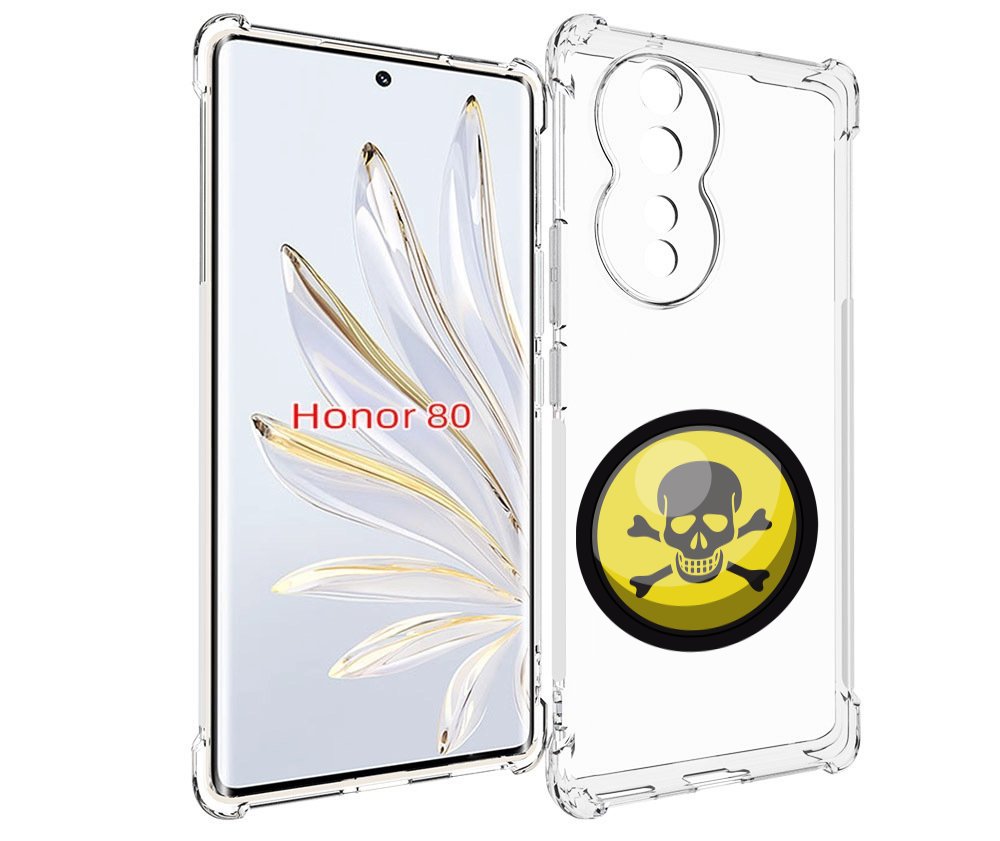 

Чехол MyPads желтый-череп для Honor 80, Прозрачный, Tocco