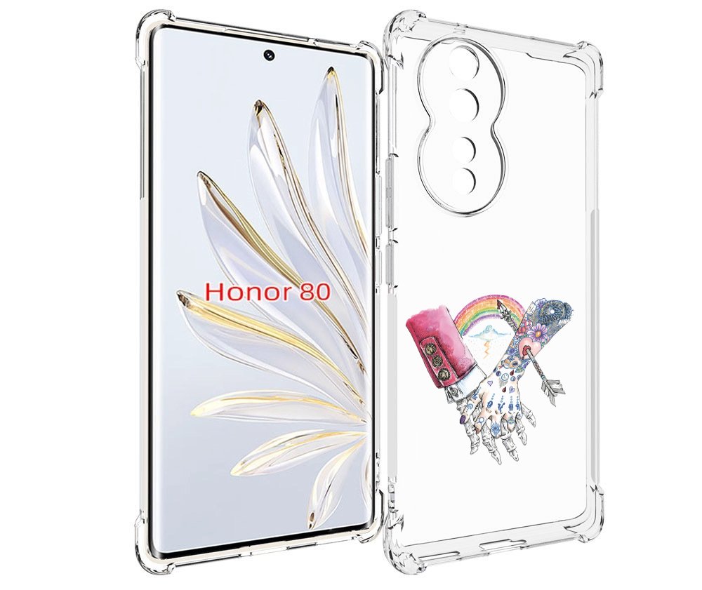 

Чехол MyPads абстракция руки в татуировках для Honor 80, Прозрачный, Tocco