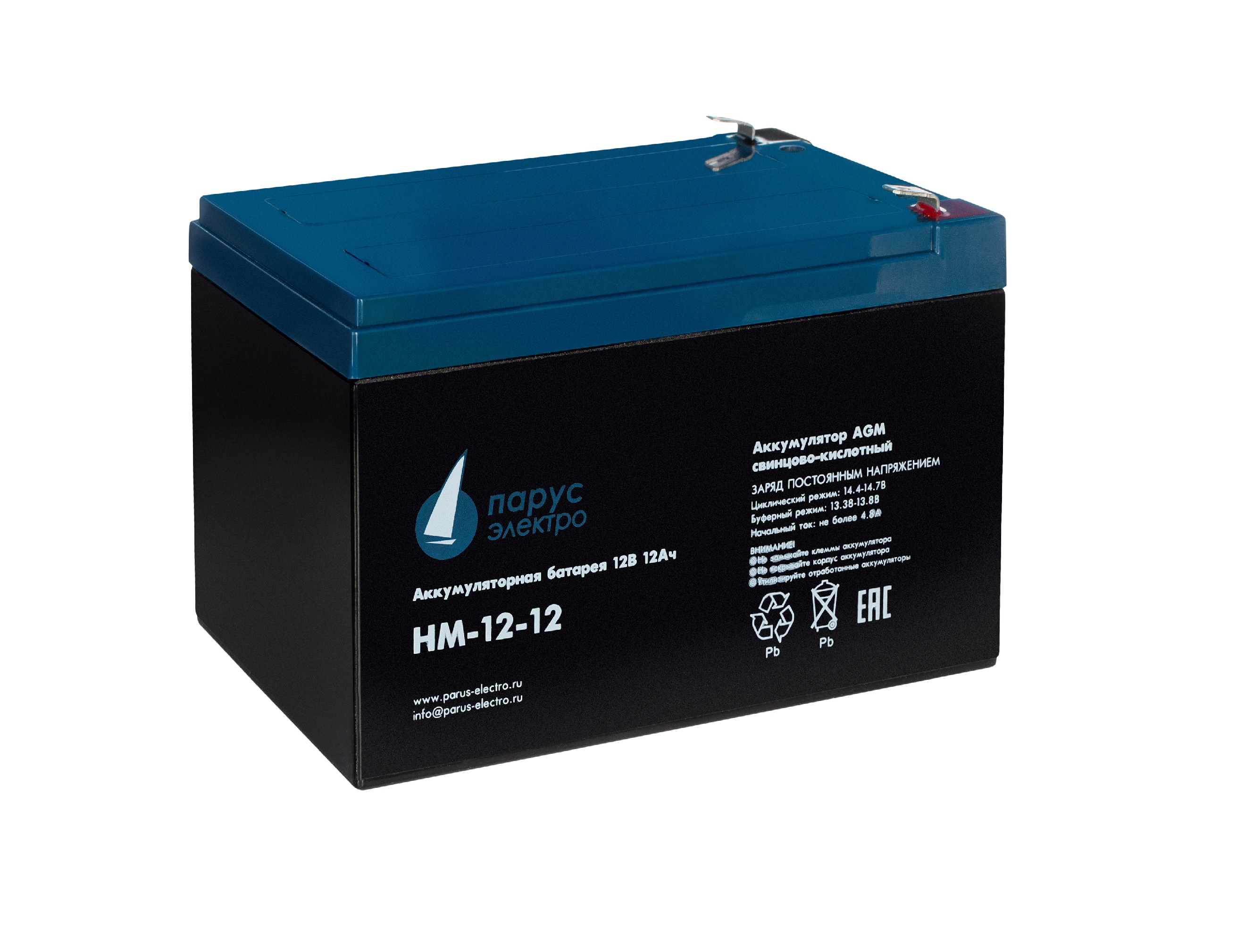 Parus-electro Парус-электро Аккумуляторная батарея для ИБП  HM-12-12 (AGM/12В/12,0Ач/клемм
