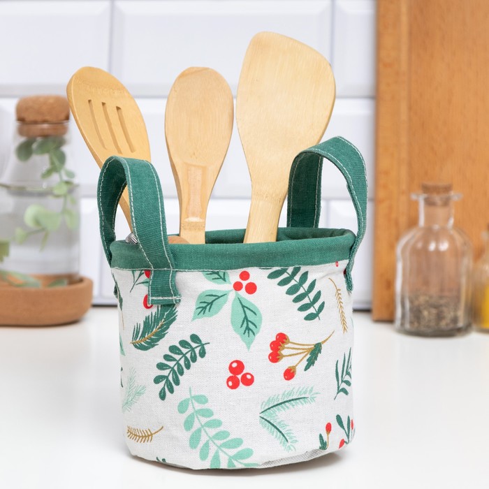 

Текстильная корзинка Этель "Ягоды", 12*14 см, Сhristmas leaves