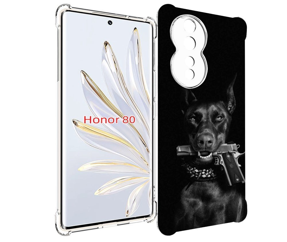 

Чехол MyPads доберман мужской для Honor 80, Прозрачный, Tocco