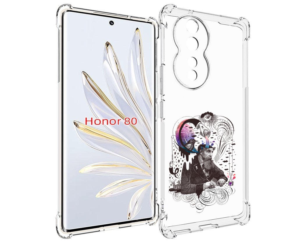 

Чехол MyPads абстракция думающий мужчина для Honor 80, Прозрачный, Tocco