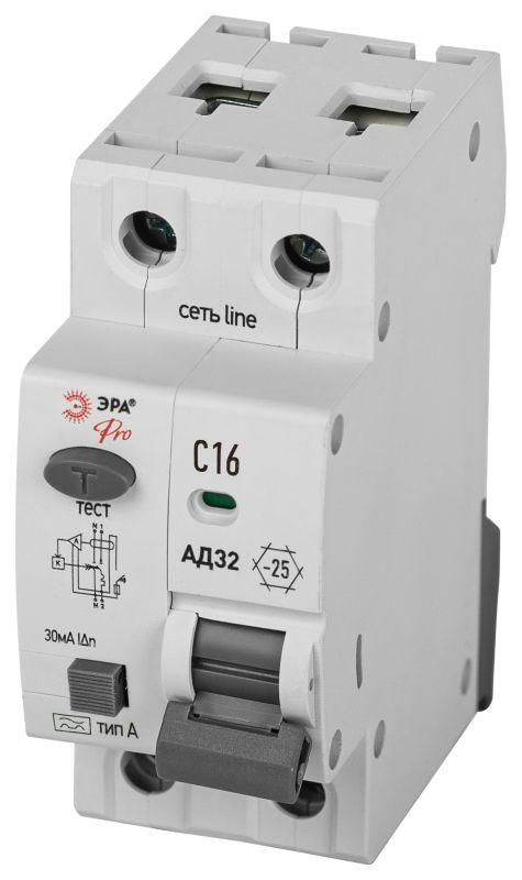 Выключатель автоматический дифференциального тока 1P+N C16 30мА тип А АВДТ 4.5кА PRO D32E2