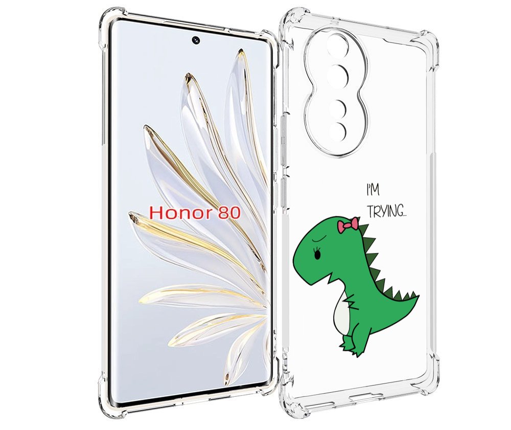 

Чехол MyPads динозаврик-девочка для Honor 80, Прозрачный, Tocco