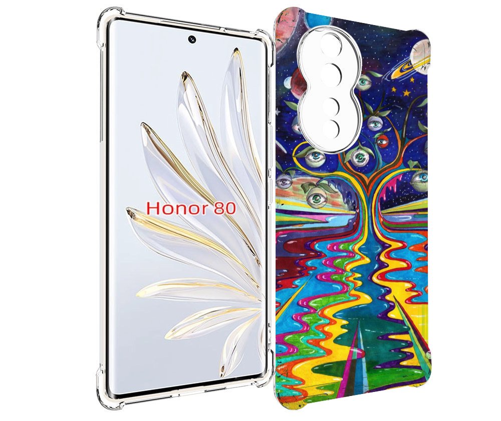 

Чехол MyPads дерево с глазами акварель для Honor 80, Прозрачный, Tocco