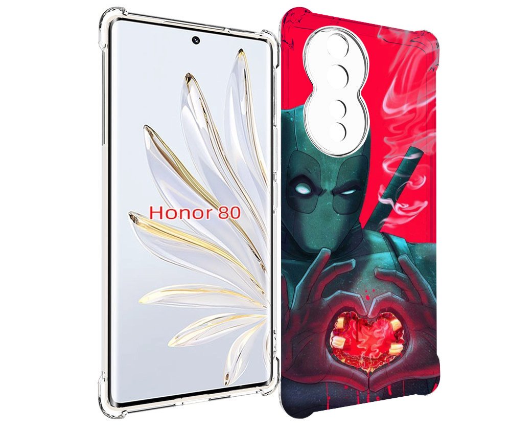 

Чехол MyPads дедпул-в-сердце для Honor 80, Прозрачный, Tocco
