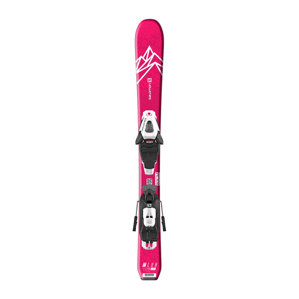 фото Горные лыжи salomon l qst lux jr xs + l c5 gw 2020 pink/white, 70 см