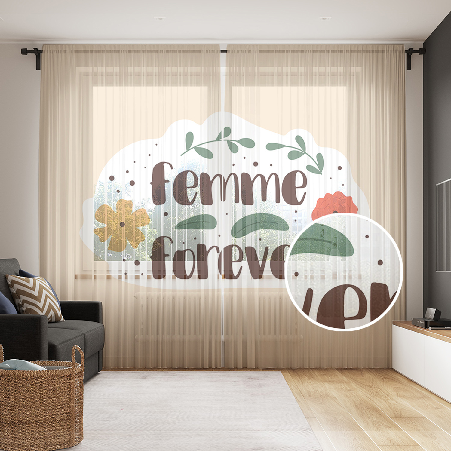 

Фототюль Femme forever 290x265 на шторной ленте, Femme forever