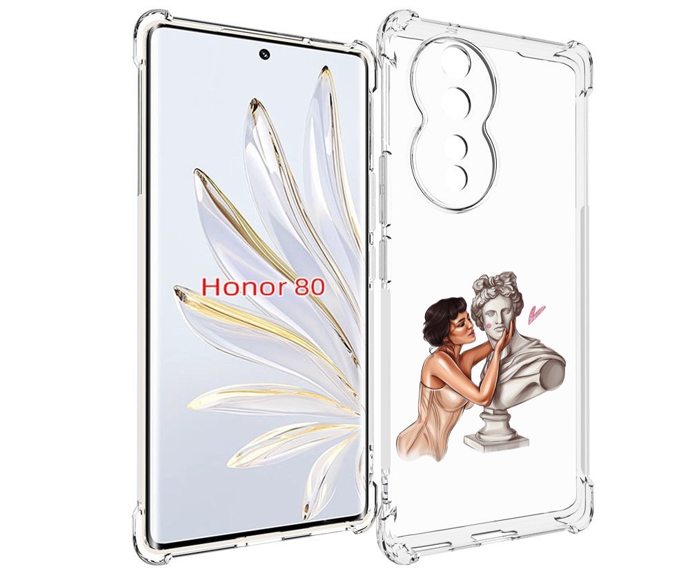 

Чехол MyPads девушка-со-статуей женский для Honor 80, Прозрачный, Tocco