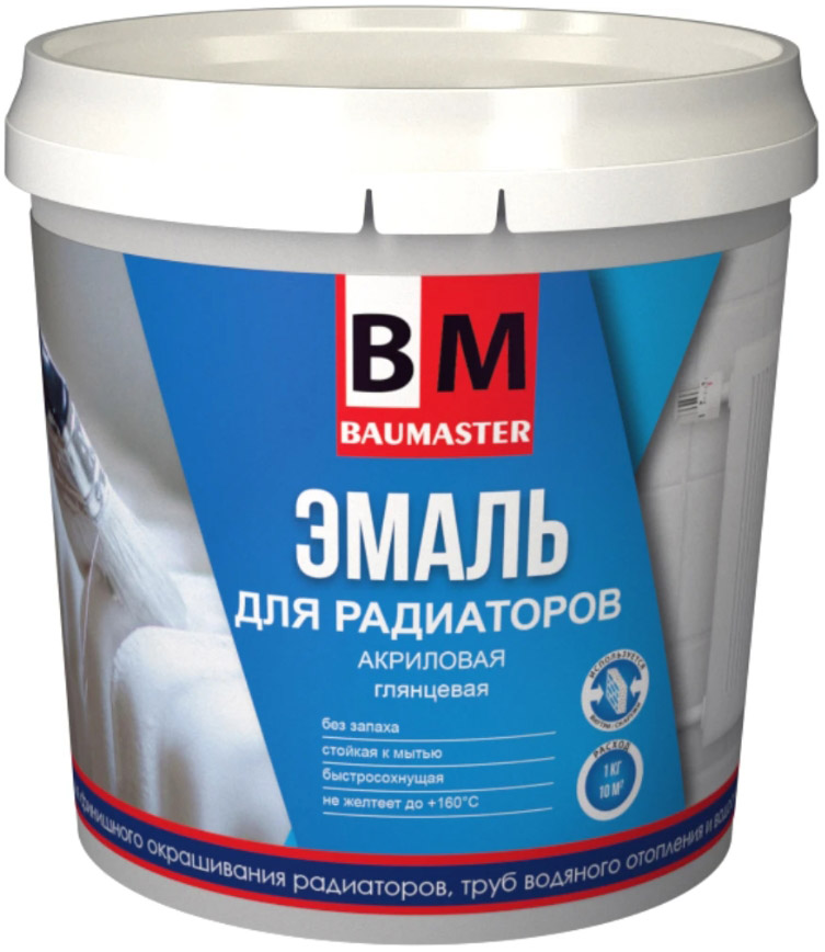 

BAUMASTER эмаль для радиаторов супербелая акриловая глянцевая ВД-АК-1179 2,5кг