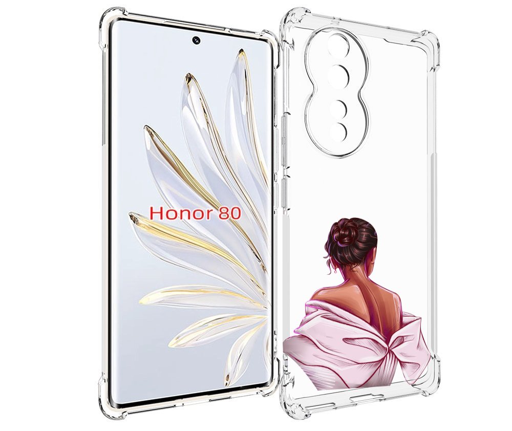 

Чехол MyPads девушка-со-спины женский для Honor 80, Прозрачный, Tocco