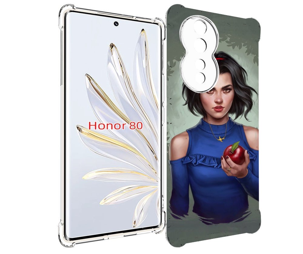 

Чехол MyPads девушка-с-яблоком женский для Honor 80, Прозрачный, Tocco