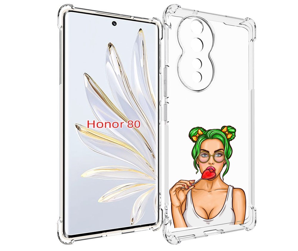 

Чехол MyPads девушка-с-чупачупсом-в-виде-сердца женский для Honor 80, Прозрачный, Tocco