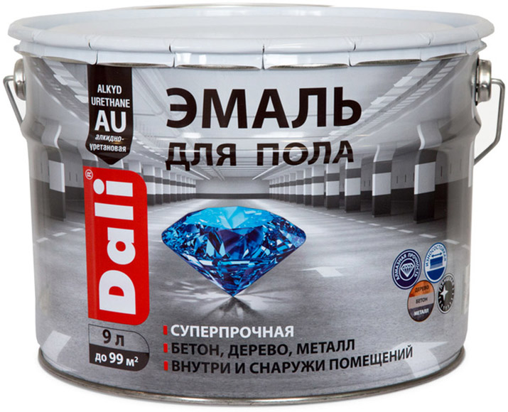 DALI эмаль для пола гладкая бежевый RAL 7032 глянцевая 9л