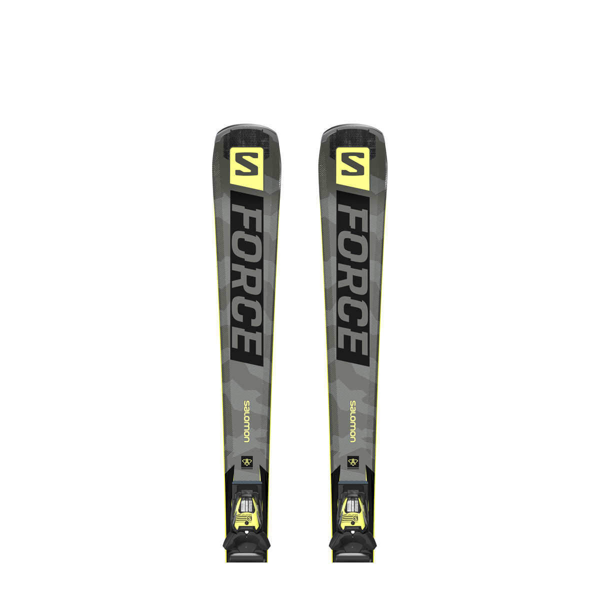 фото Горные лыжи salomon s/force fx.76 + m11 gw l80 2022 grey/yellow/black, 156 см