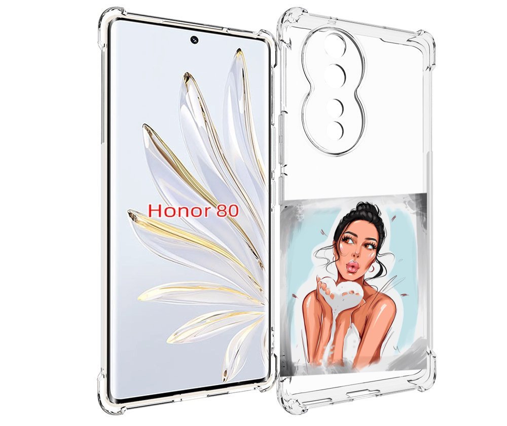 

Чехол MyPads девушка-с-пеной женский для Honor 80, Прозрачный, Tocco