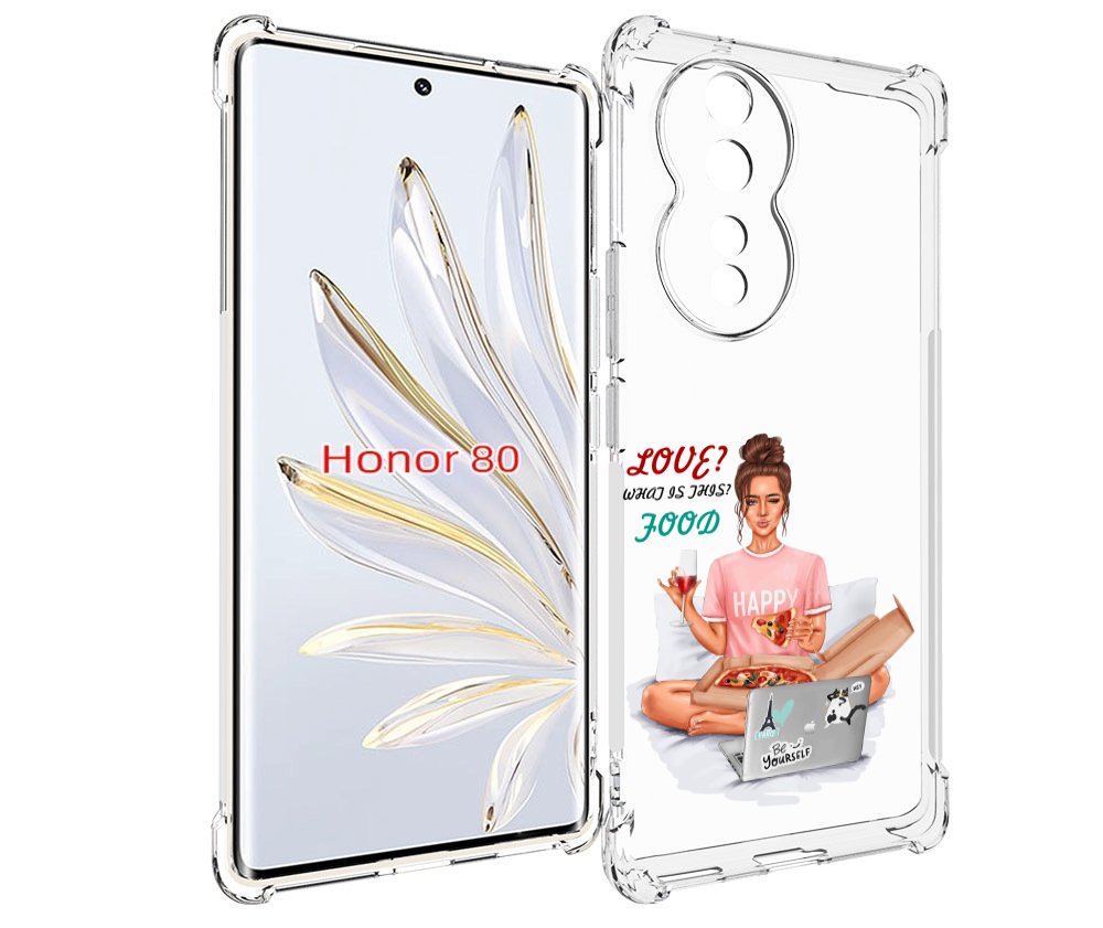 

Чехол MyPads девушка-с-ноутбуком женский для Honor 80, Прозрачный, Tocco