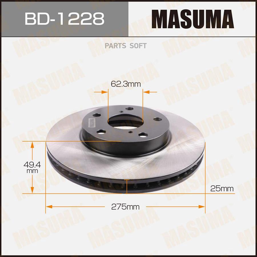 

Диск Тормозной Masuma Bd1228 Front Rav4/ Aca2#, Cla2#, Zca2#[Уп.2] Masuma арт. BD1228