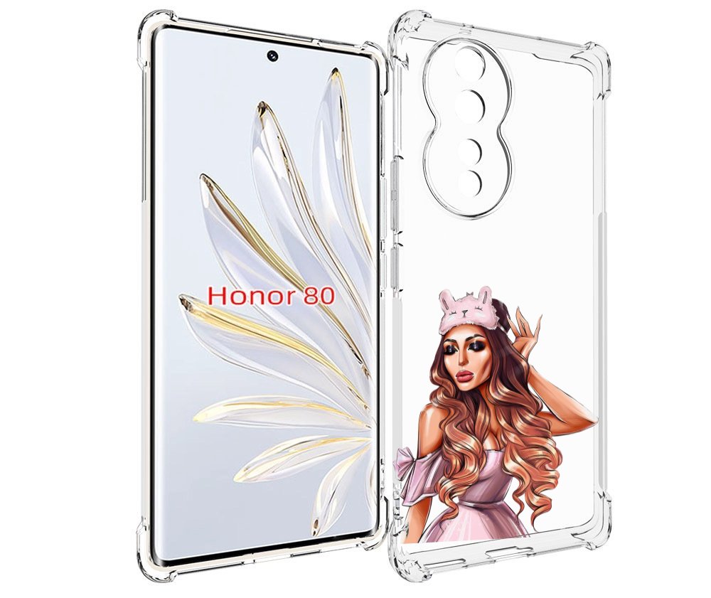 

Чехол MyPads девушка-с-маской-для-сна женский для Honor 80, Прозрачный, Tocco