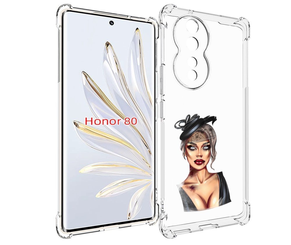 

Чехол MyPads девушка-с-линзами для Honor 80, Прозрачный, Tocco