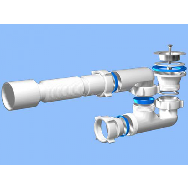 

Сифон Ани Пласт 1-1/2" х 40 для душевого поддона тр40/50 Е215, Белый
