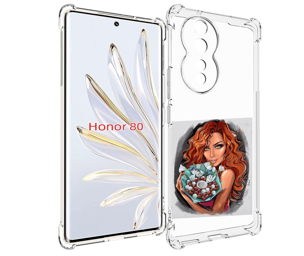 

Чехол MyPads девушка-с-кокосовым-букетом женский для Honor 80, Прозрачный, Tocco