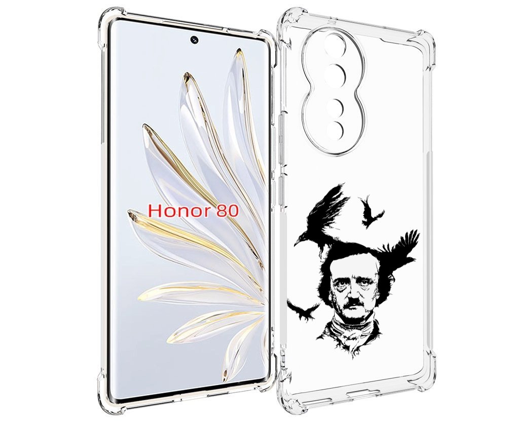 

Чехол MyPads Эдгар Аллан черно белый для Honor 80, Прозрачный, Tocco