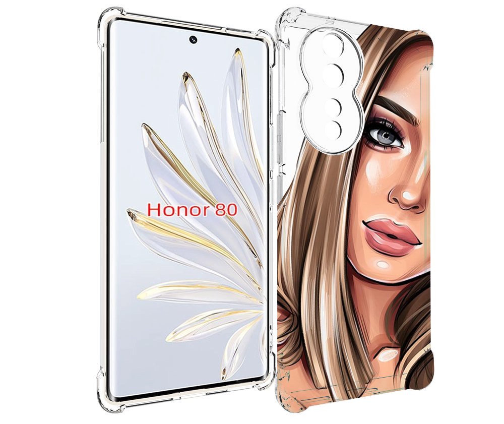 

Чехол MyPads девушка-с-каре женский для Honor 80, Прозрачный, Tocco
