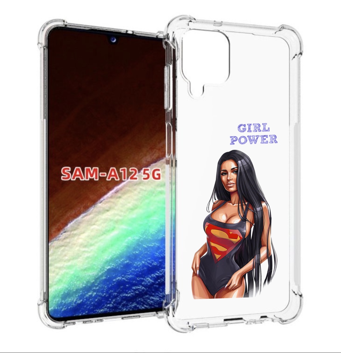 

Чехол MyPads Девушка-супермен женский для Samsung Galaxy A12 (SM-A125F) 2020/21, Прозрачный, Tocco