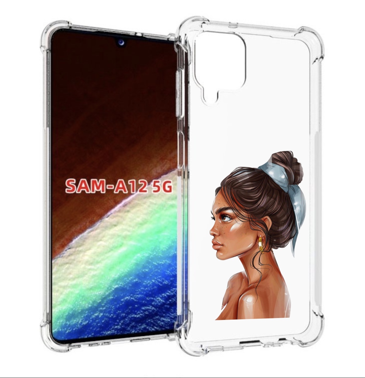 фото Чехол mypads девушка-с-повязкой женский для samsung galaxy a12 (sm-a125f) 2020/21/a12 n...