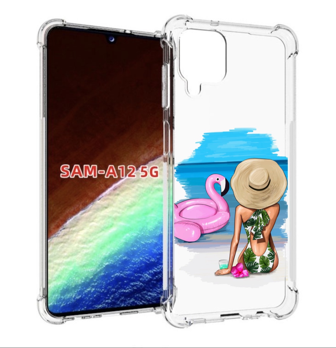 

Чехол MyPads Девушка-и-фламинго женский для Samsung Galaxy A12 (SM-A125F) 2020/21, Прозрачный, Tocco