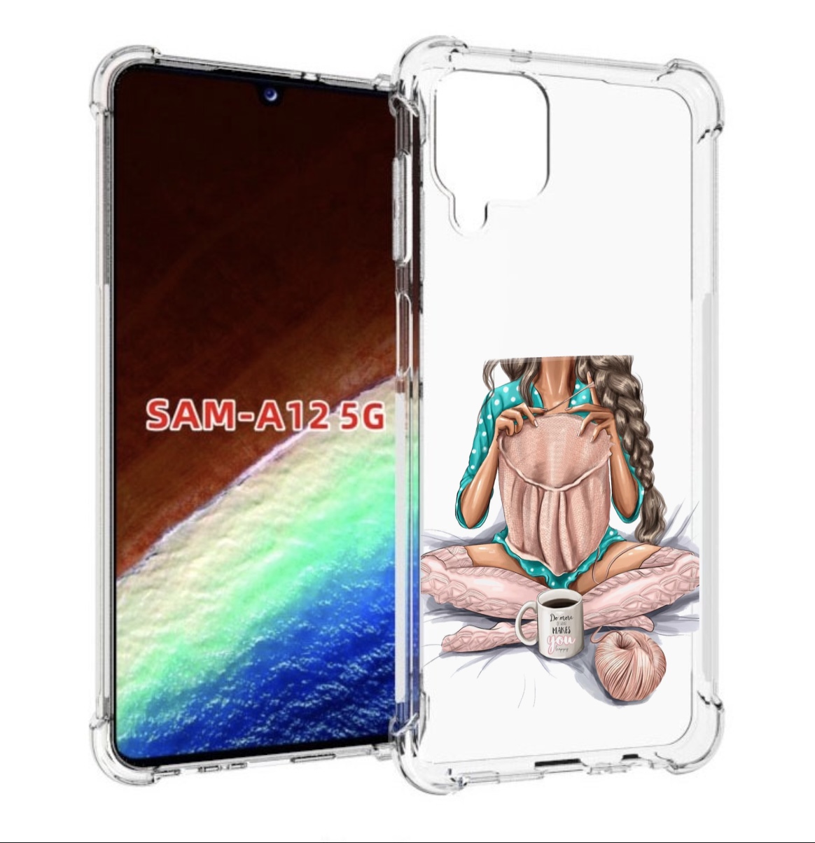 

Чехол MyPads Девушка-вяжет женский для Samsung Galaxy A12 (SM-A125F) 2020/21, Прозрачный, Tocco