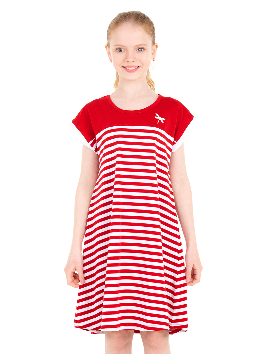 Платье детское N.O.A. 11524, красный белый, 152