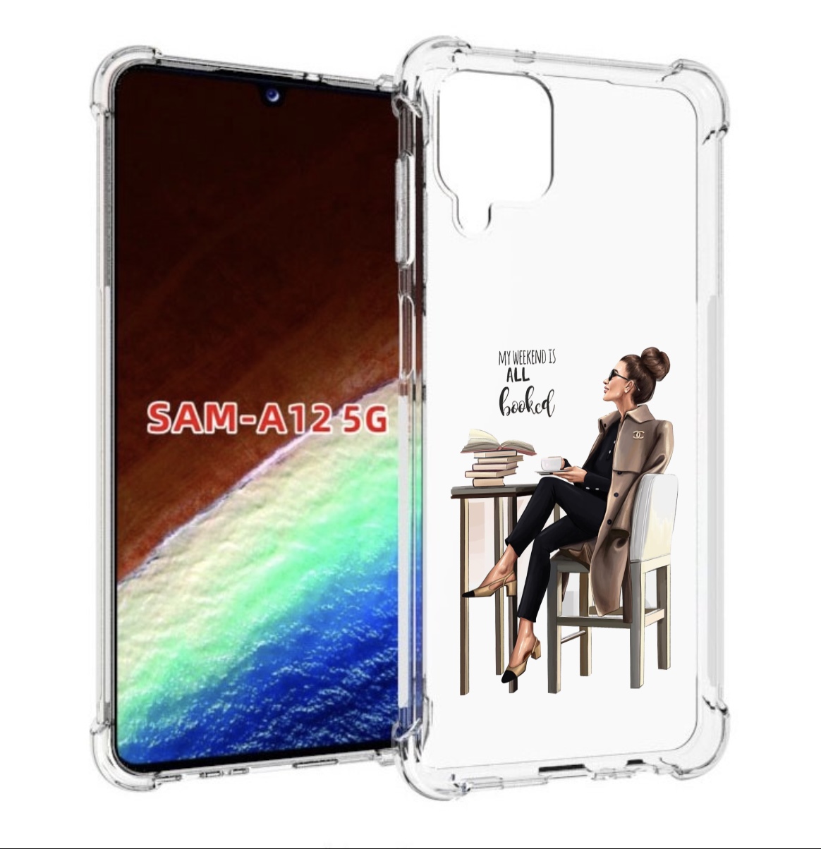 

Чехол MyPads Девушка-в-кофейне для Samsung Galaxy A12 (SM-A125F) 2020/21, Прозрачный, Tocco